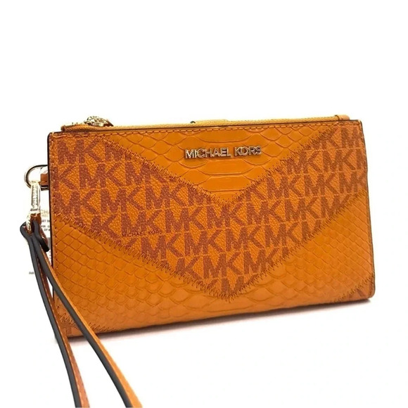 Michael Kors Large Double Zip Wallet Wristlet Cider Multi - Picture 3 of 8